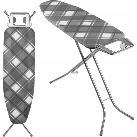 KADAX Tabla de Planchar 120 x 38 cm, Tabla Plegable con Funda de Algodón, Soporte para Plancha Integrado, Pies Antideslizantes y Altura Regulable (Azulejos) (1/5)