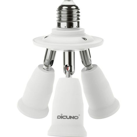 3 en 1 E27 Socket adaptateur répartiteur, E27 Ampoules LED Standard, support de convertisseur, Lustre Douille avec 360 degrés réglable à 180 ° (1/5)