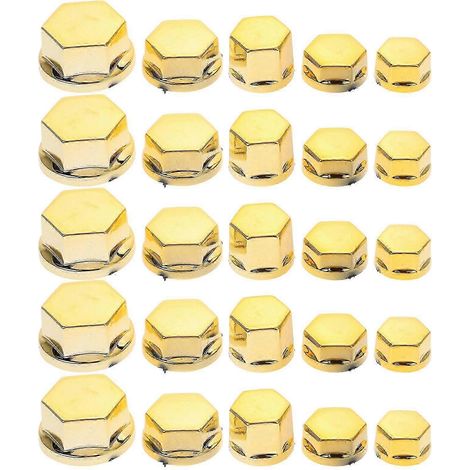 Cache-boulons de moteur (1,70 x 1,50 x 1,00 cm) en alliage d'aluminium doré élégant (lot de 30). (1/5)