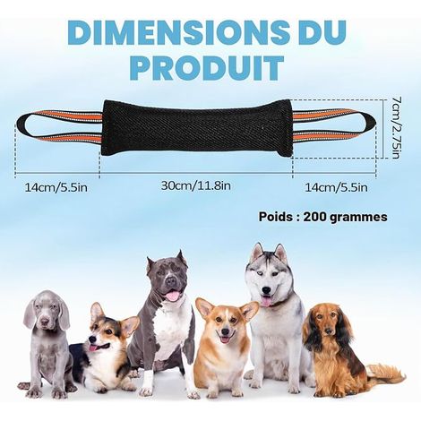 Boudin à Mordre Jouet pour Chien avec Anses Robuste pour Chiens Jouet Grand Chien Jouet à Mâcher en Nylcot Remorqueur Tug Chien Chien Indestructible Gros Chien (1/4)
