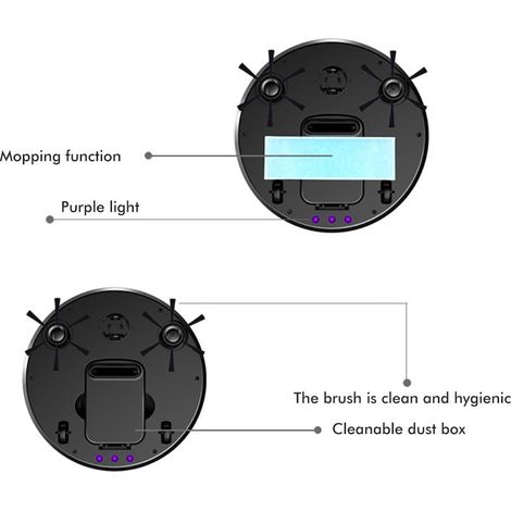 Intelligenter 3-in-1-Saugroboter, automatische Reinigung mit Saugen, Kehren und Wischen, leistungsstarke Funktion für Hartböden und Teppiche (1/5)