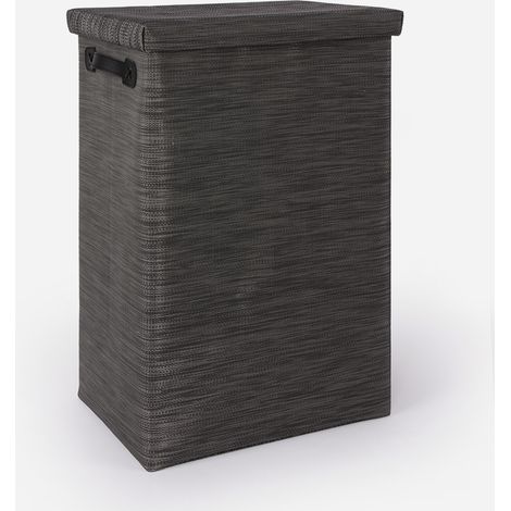 BATHBAZAAR - Panier à linge gris chiné petit modèle 45L - York (1/5)