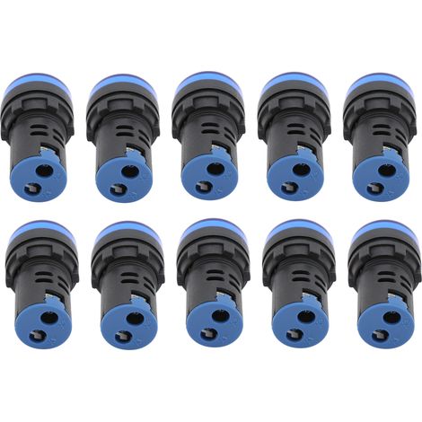 Lot de 10 voyants LED bleus AD16-22DS haute luminosité pour équipements AC/DC 24 V (1/5)
