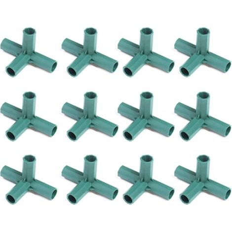 Connecteurs de Jardinage 4 Voies 11 mm pour Serres, Toiles et Structures en Tubes – Raccords Plastiques Robustes