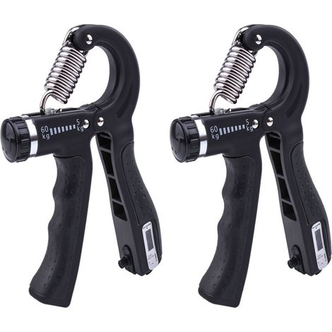 Poignées d'entraînement avec résistance réglable 5-60 kg, lot de 2, noir (1/4)