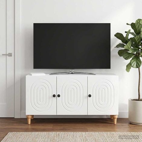 TV-Schränk Hochglanz Weiß 99 x 34,5 x 50 cm Holzwerkstoff (1/5)