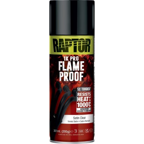 Vernis Satiné ignifuge Haute température 361ml Raptor