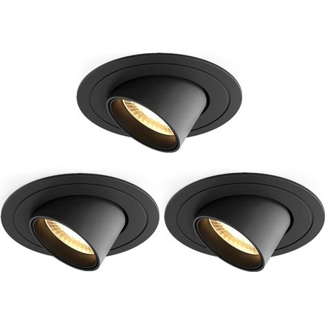 LED Recessed Spotlight, LED Downlight Slim 7W Equivalent 60W Incandescent Warm White CRI90 Adjustable LED Downlights for Living Room, Bathroom, Office (Pack of 3) (1/5)