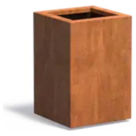 Adezz Pflanzgefäß Carrez Standard Quadrat aus Corten-Stahl Pflanzkübel Größe 40x40x60 cm (1/5)
