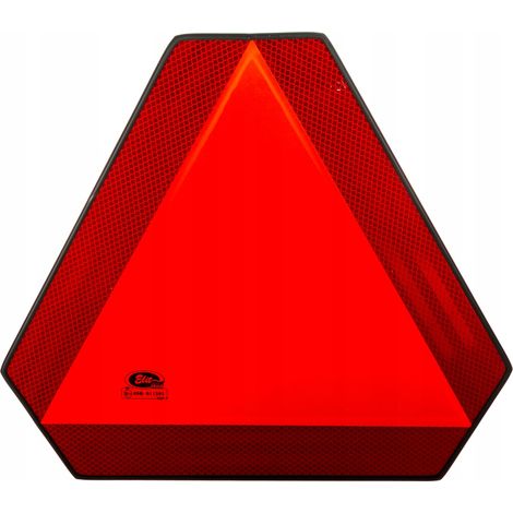 TRI脕NGULO DE ADVERTENCIA PARA VEH脥CULOS DE MOVIMIENTO LENTO, METAL PULIDO, 36x41cm