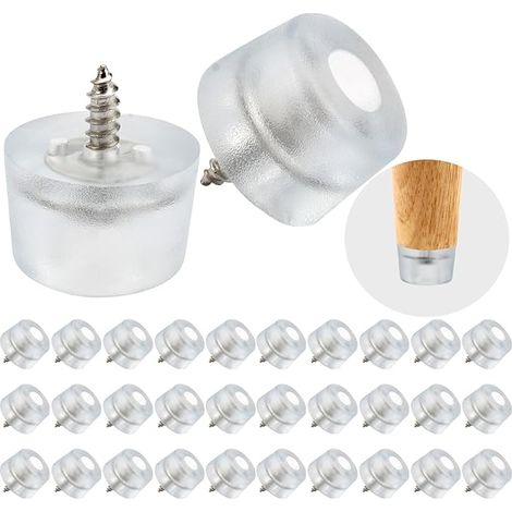 Lot de 32 Patin Chaise, Transparent Pieds De Meubles en Caoutchouc Antidérapant Pieds en Caoutchouc À Visser, Rubber Feet pour Planche À Découper avec Vis Acier Inoxydable pour Meubles Chaise (1/5)