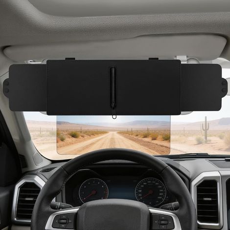 Rallonge Pare Soleil Voiture, 3 Côtés Réglable Extension Pare Soleil Anti Éblouissement (1/5)