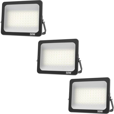 3pcs Projecteur LED 50W, Superlumineux spot extérieur Blanc Froid 6500K, IP66 Eclairage de Sécurité Floodlight lumiere pour Jardin Stade Garage entrepôt Magasin Atelier Dépôt (1/5)