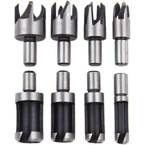 Juego de 8 brocas para hacer tacos, herramientas de corte para crear tacos, espigas, pernos y espigas en madera. (1/5)