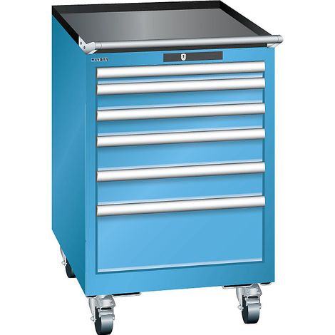 LISTA, Armoire à tiroirs mobile, largeur 564 mm, 6 tiroirs, h