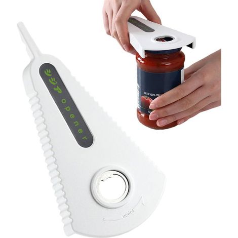 Ouvre-bocal et bouteille Blanc Petite taille Ouvre-bote portable (1/5)