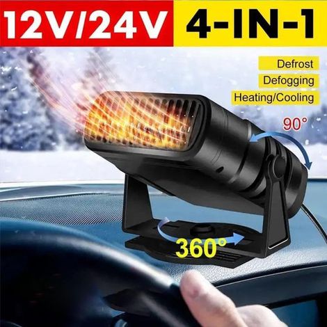 Ventilatore riscaldatore portatile per auto 4 in 1 200W 12V/24V per sbrinatore parabrezza auto (1/4)