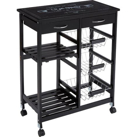 Carrello gustaf su rotelle, 5 livelli, nero - 5five (1/4)