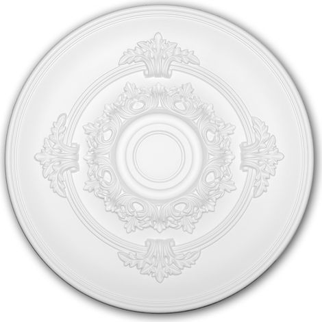 Ceiling Rose 156049 Profhome Ceiling Decoration Medallion Rosette Decorative Element Neo-Empire style white Ø 34.6 cm