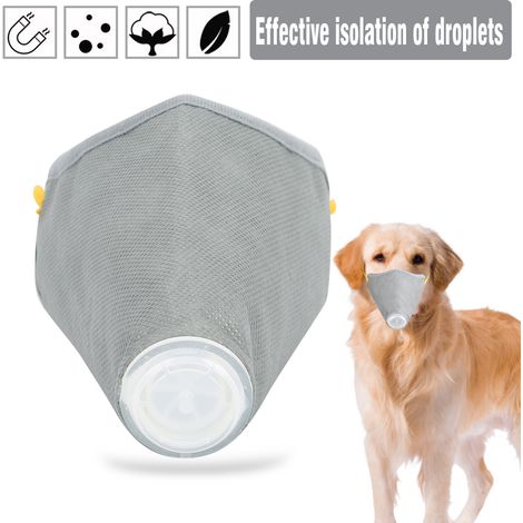 Masque de protection buccale respirant anti-buée pour chien avec filtre à 3 couches (Gris L) (1/5)