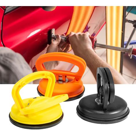 Kit de débosselage de voiture en 3 pièces, ventouses de 12 cm (4,7 pouces), facile à utiliser, pour carrosserie, vitres, carrelage et rétroviseurs. (1/5)