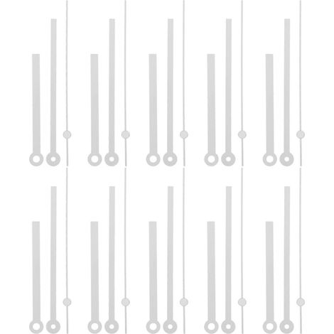 10 jeux d'aiguilles d'horloge professionnelles pour la réparation d'horloges murales (accessoires inclus).-14.00X0.70X0.60CM-White (1/3)