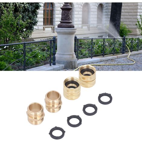 2 Paar 3/4"-Messing-Bidirektionaladapter, Frischwasserschläuche, Schnellkupplungen aus Vollkupfer, Waschmaschinenadapter (1/5)
