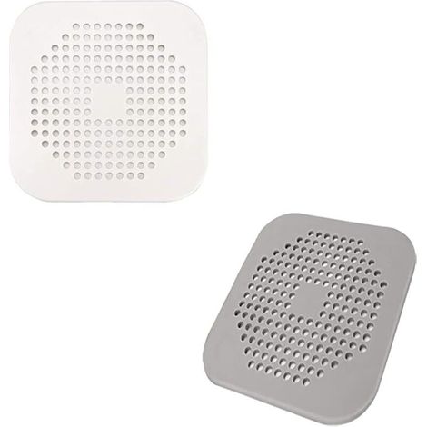 Bardusch Drains de Sol en Silicone, Couvercle de Drainage carré de Douche, Bouchon de Cheveux en Silicone avec Ventouse, Facile à Installer, pour Salle de Bains, Baignoire, Cuisine