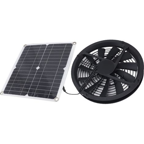 Kit Ventilateur Photovoltaïque 12W Imperméable Extracteur d'Air pour Intérieur Petits Poulaillers Serres Cabanes Abris Animaliers (1/5)
