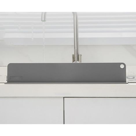 Protection anti éclaboussures en silicone pour évier, écran anti éclaboussures réutilisable, panneau de déflecteur de vaisselle pour cuisine (gris)