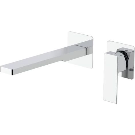 Miscelatore lavabo incasso a muro Elle cromo con bocca erogazione (1/2)