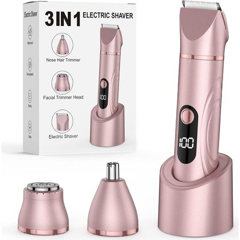 3 in 1 Electric Shaver for Body, Pubis and Nose Wet and Dry Use Rechargeable Trimmer (1/5)