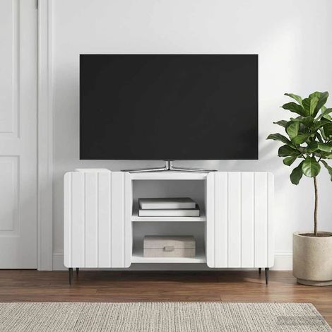 TV-Schränk Weiß 102 x 34,5 x 52 cm Holzwerkstoff (1/5)
