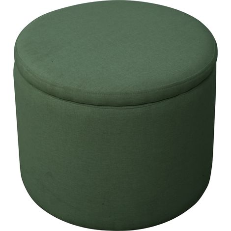 SVITA AMBER Aufbewahrungsbox mit Deckel Hocker mit Stauraum Sitzhocker Dunkelgrün (1/5)