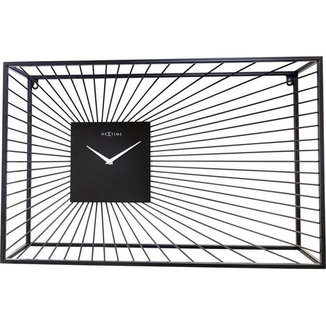 Grande Horloge Murale Silencieuse en Métal Noir pour Salon et Bureau 70 x 45 cm - PANGIVO (1/5)