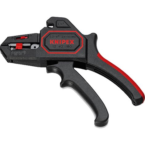 Knipex – Pince à dénuder automatique 0.2-6mm² – Dénude sans réglage – Tête étroite pour accès difficile – Coupe-fils pour cuivre et aluminium jusqu'à 2.5mm²