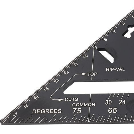 7-Zoll-Dreiecklineal aus schwarz eloxiertem Aluminiumprofil (1/5)