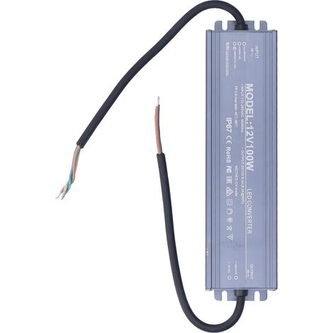 IP67 wasserdichtes Netzteil mit Kupferkernkabel, LED-Treiber-Transformator, AC 170–265 V, Eingang 12 V, 8,3 A (1/5)
