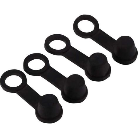 4 tapones de tornillo para purgador de freno, cubiertas antipolvo para freno, tapones de grasa de goma negra para purgador de freno de 8 mm (1/5)