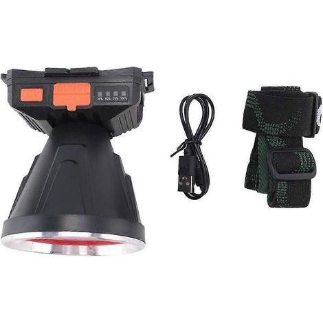Linterna frontal LED de alta potencia, súper brillante, para adultos, con USB, foco, resistente al agua, para exteriores. (1/4)