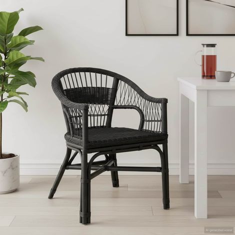 vidaXL Chaise empilable Noir 60 x 60 x 81 cm Rotin (1/5)