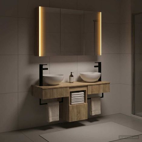 vidaXL Bathroom Cabinet Set 4 pcs Sonoma Oak Engineered Wood (1/5)