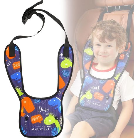 Poggiatesta per auto e regolatori per cinture di sicurezza per bambini, cuscino cervicale regolabile per bambini, supporto per testa e collo per bambini durante i viaggi, adatto a bambini e adulti (di (1/5)