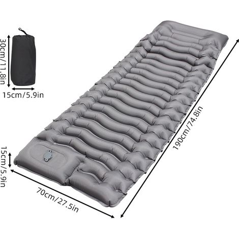 Matelas de camping, matelas autogonflant de 15 cm d'épaisseur pour l'extérieur avec pompe à pied (1/5)