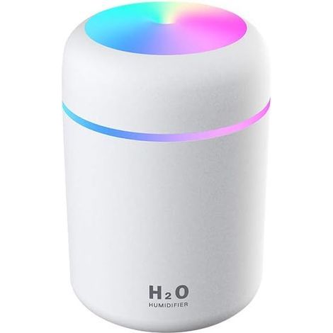 Mini umidificatore colorato e alla moda, diffusore di oli essenziali per auto, ufficio, camera da letto, ecc. (bianco) (1/5)
