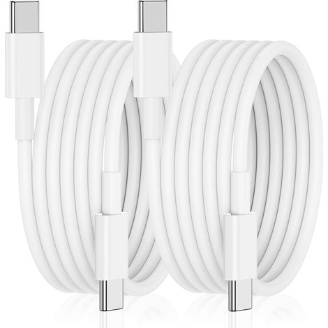 Pack de 2 Laddare pour iPhone - USB-C - 20W - 2m Snabbladdare Vit (1/5)