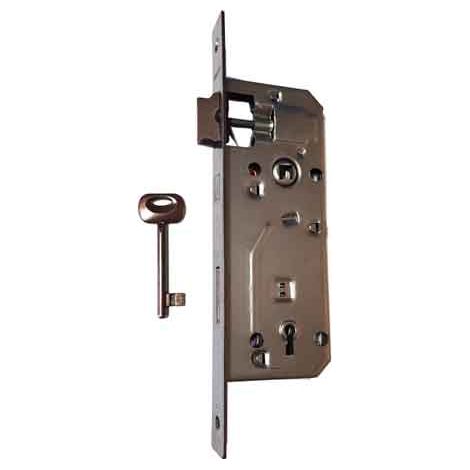 SERRATURA PER PORTE IN LEGNO 'PATENT GRANDE' FRONTALE BORDO QUADRO BONAITI E50 Bronzata - BONAITI