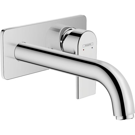 Hansgrohe – Mitigeur de lavabo encastré mural – Finition chromée brillante – Projection 207 mm – Débit 5 l/min – Compatible chauffe-eau instantané – 71578000