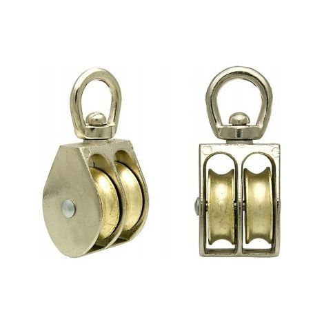 Puleggia a fune doppia nichelata da 3/4" (1/5)