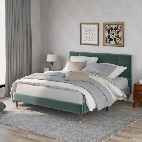 lit double adulte 140x200 rangement velours vert OKMYHOME (1/5)